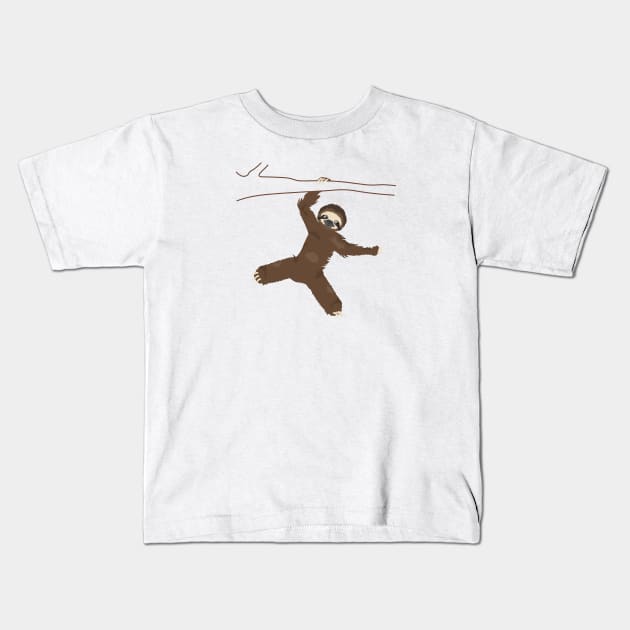 Hanging sloth Kids T-Shirt by kareemelk